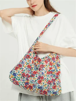 Женская сумка Большой емкости с цветочным принтом, весна-лето 2023, Модная женская повседневная сумка, женская сумка-тоут для улицы  5