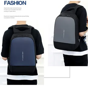 противоударный рюкзак для ноутбука для мужчин с USB-портом для зарядки, Женская Дорожная сумка  5