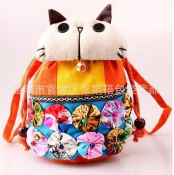 10 штук 2022 Новых креативных мультяшных сумок с животными, Милая кошка, персонализированная сумка-тоут, Женская модная национальная Ветровая сумка на плечо  5