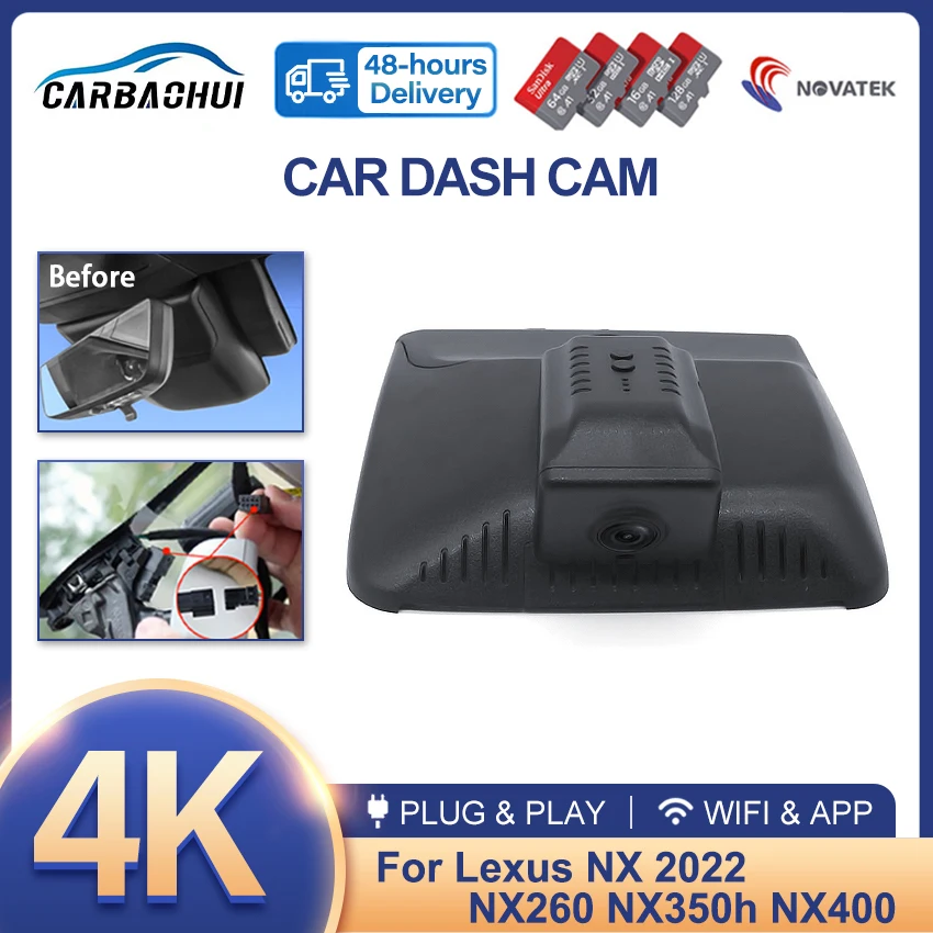 Новинка! Автомобильный Видеорегистратор 4k 2160p, видеомагнитофон, подключи и играй, видеорегистратор, камера HD Ночного видения Для Lexus NX 2022 NX260 NX350h NX400, видеорегистратор