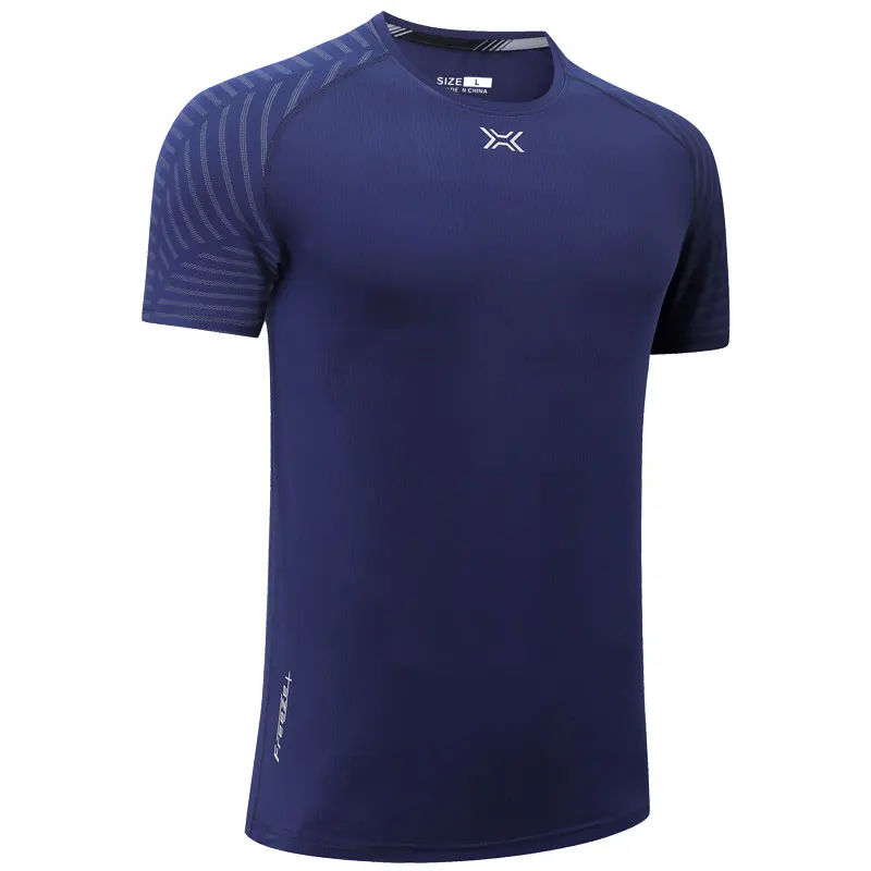 Рубашки для бега трусцой, тренировки на открытом воздухе, повседневные летние виды спорта, Короткие рукава, эластичная нейлоновая спортивная дышащая футболка с принтом