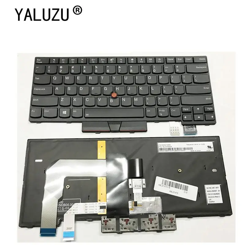 Новая клавиатура YALUZU на американском английском языке для Lenovo для Thinkpad T470 T480 клавиатура с подсветкой
