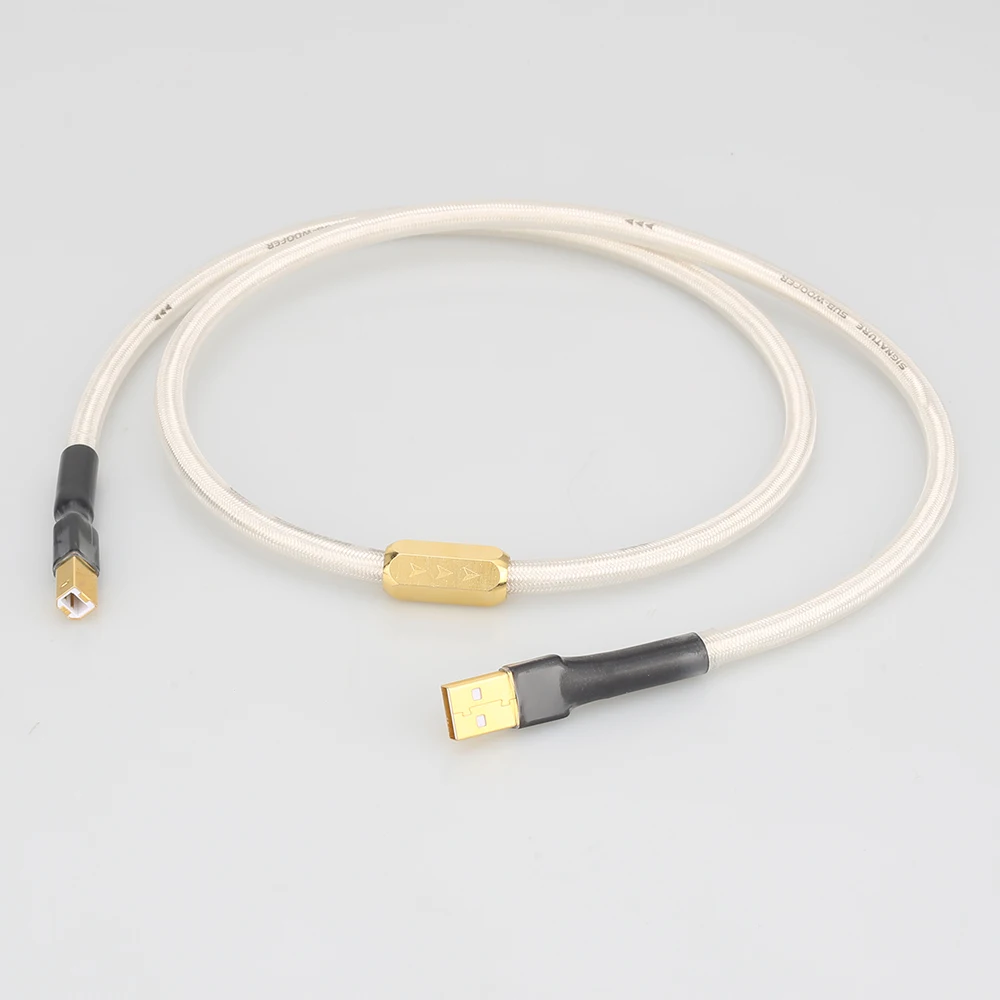 Audiocrast A26 Посеребренный Hi-Fi USB-кабель Высокого качества 6N OCC Тип A-B DAC USB-кабель для передачи данных