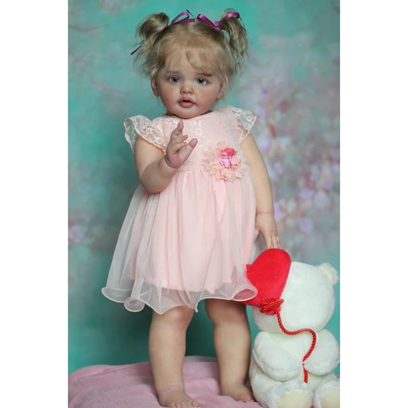 NPK 24-дюймовая готовая кукла-Реборн Бетти, уже раскрашенные комплекты, очень реалистичный ребенок с тканевым телом и корневыми волосами на руках
