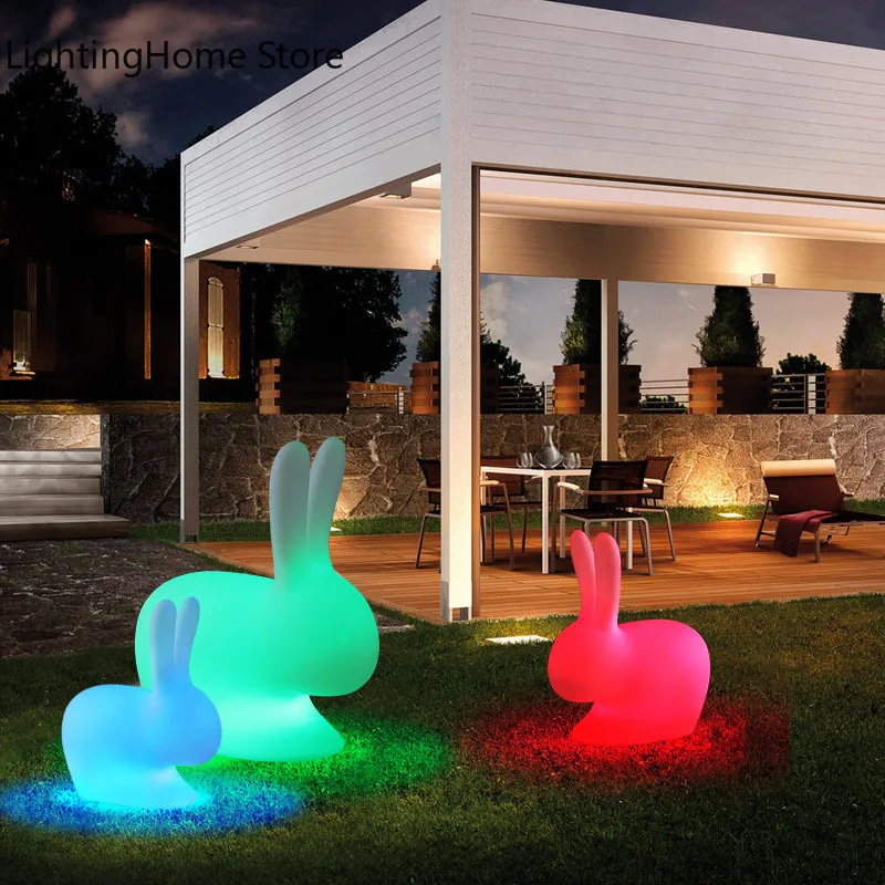 Лампа Rabbit со светодиодной подсветкой, пульт дистанционного управления с затемнением, платный наружный светильник, праздничный подарок, украшение детской комнаты, ночник