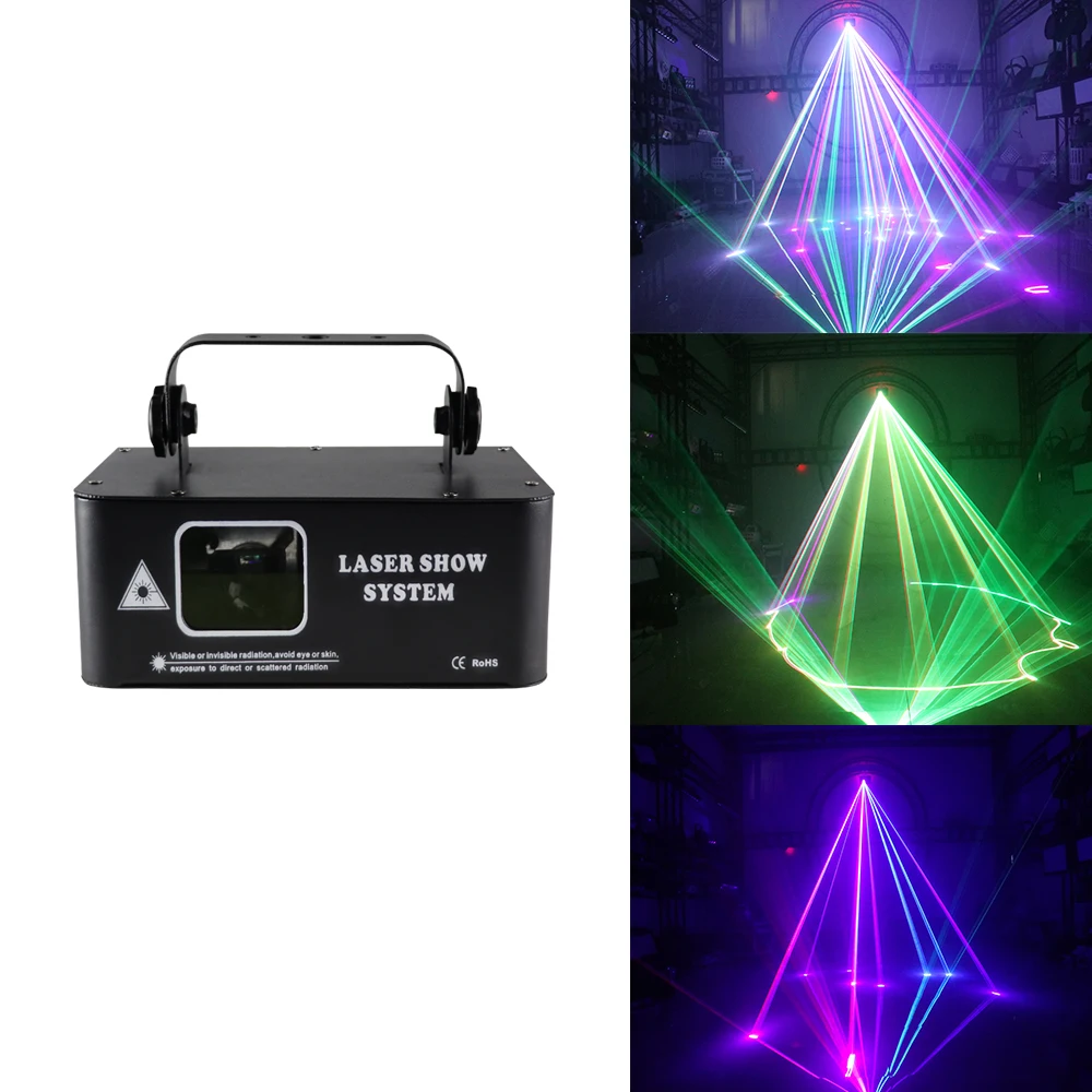 Лазерный светильник мощностью 500 МВт, устройство для праздничной сцены, 90-240 В RGB, 3D DJ Оборудование, Дискотека, Рождественский Свадебный Проектор, полноцветный сканирующий светильник