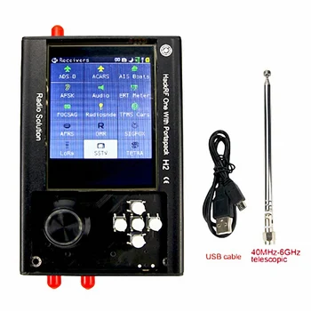 Для PortaPack H2 + HACKRF One SDR Радио 3,2-дюймовый Сенсорный ЖК-корпус 1 МГц-6 ГГц Полнофункциональный приемопередатчик черного цвета  4