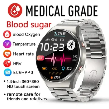 2023 Новые Смарт-Часы ECG + PPG Для Мужчин, Часы Для Точного измерения уровня глюкозы в крови, IP68, Водонепроницаемые Спортивные Смарт-Часы Для Huawei Xiaomi  10