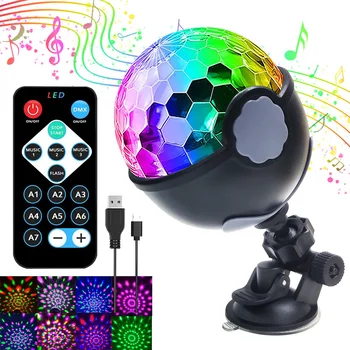 Активируемый звуком USB Вращающийся волшебный светодиодный шар Освещает проекционную лампу RGB Party DJ Disco Light для Рождественской вечеринки KTV Bar Stage  5