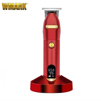 WMARK 6500 об/мин NG-203 Корпус красного или черного цвета, Триммер для волос, профессиональная парикмахерская Перезаряжаемая машинка для стрижки волос с подставкой для зарядки  5