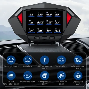 Автоматический Головной Дисплей P1 Автомобильный HUD-Дисплей Измеритель Наклона Измеритель Наклона Автомобиля Цифровой Спидометр OBD2 GPS Двойная Система  4