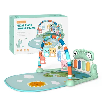Детская стойка для фитнеса, Музыкальная педальная игрушка-пианино для новорожденных 0-36 месяцев, Музыкальный коврик для игры на пианино  10