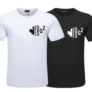DSQ2 Брендовая летняя стильная Мужская Женская футболка DSQ2, хлопковая спортивная футболка с круглым вырезом и надписью, Футболки с коротким рукавом, пара повседневных футболок  10