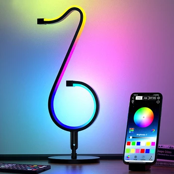 Настенный светодиодный светильник для игр, Умное Окружающее освещение, управляемая приложением Музыкальная лампа для заметок с дистанционной синхронизацией музыки, настольная лампа с изменением цвета RGB  5