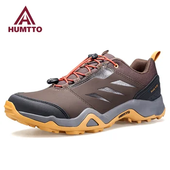 Мужские кроссовки HUMTTO, роскошная дизайнерская кожаная обувь для мужчин 2022, Зимняя Повседневная мужская обувь для бега, Модные дышащие черные кроссовки  5