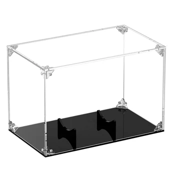 Футбольная витрина Акриловый футбольный держатель с крышкой и черным основанием Прозрачные футбольные коробки с держателем мяча  4