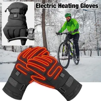 Зимние перчатки с подогревом 3,7 В, Перезаряжаемая батарея, Электрическая грелка для рук с подогревом для Охоты, рыбалки, катания на лыжах, велоспорта  5