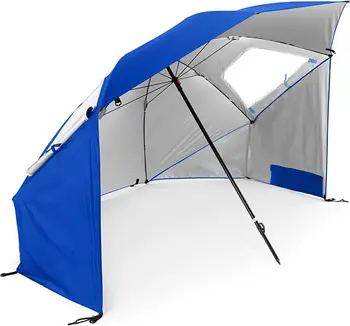 Зонт от солнца и дождя Super-SPF 50 + для кемпинга, пляжа и спортивных мероприятий (8-футовый, синий)  5