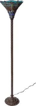 1509-BB75B 72-дюймовый торшерный светильник Dragonfly в стиле Тиффани, Многоцветный, 15 