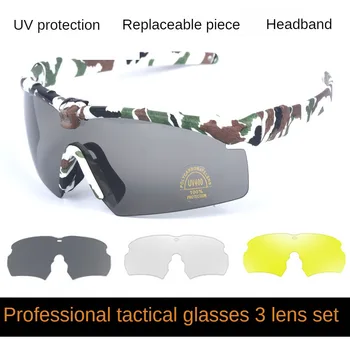 Тактические солнцезащитные очки 3.0, тактические очки, 3 Линзы, Мотоциклетные Очки, Очки для мотокросса, Ветрозащитные Защитные Очки, Боевые Очки  5