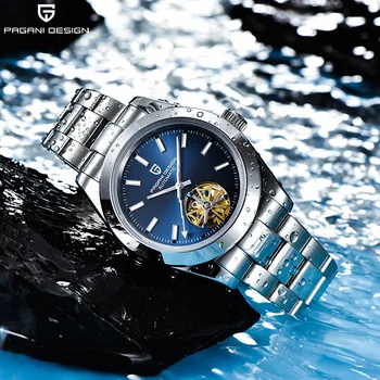 Роскошные мужские механические наручные часы PAGANI DESIGN, лучший бренд, Автоматические часы из нержавеющей стали, Сапфировое стекло, Водонепроницаемые мужские часы  10