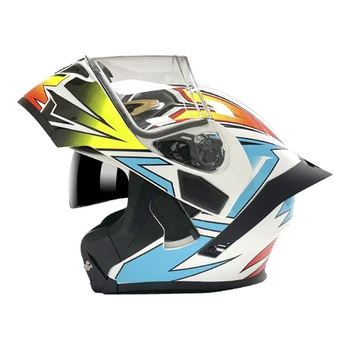 Байкерские шлемы White Dragon Flip Up, дышащие мотоциклетные шлемы для мотокросса, износостойкие мотоциклетные шлемы, аксессуары для мотоциклов против падения  5