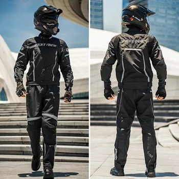 Водонепроницаемая мотоциклетная куртка мужская четырехсезонная, пригодная для верховой езды, гоночная защита, костюм для мотокросса  5