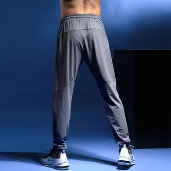 Мужские спортивные штаны для бега, Джоггеры, Тренировочные эластичные цилиндрические штаны для активного отдыха, брюки для бега в тренажерном зале, эластичные брюки больших размеров  5