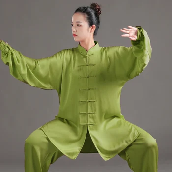Костюм для тайцзицюань, женский новый боксерский костюм для тайцзицюань, тренировочный костюм, мужской костюм для выступлений в боевых искусствах, весенний элегантный комплект с коротким рукавом  4