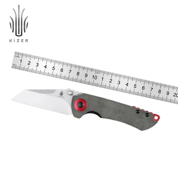 Походный нож Kizer Critical Mini V3508C1 2022, Новая Зеленая ручка из микарты со стальным лезвием 154 см, Полезный Охотничий Нож  5