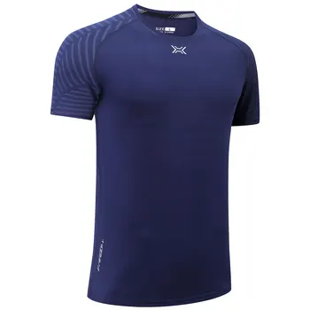 Рубашки для бега трусцой, тренировки на открытом воздухе, повседневные летние виды спорта, Короткие рукава, эластичная нейлоновая спортивная дышащая футболка с принтом  5