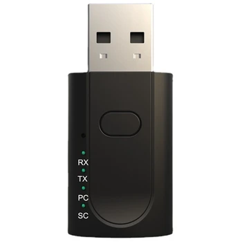Адаптер USB Bluetooth 5.1 4-в-1, автомобильный адаптер Bluetooth AUX 3,5 мм, без драйвера, подходит для Windows (Xp Vista 8 10 11)  10