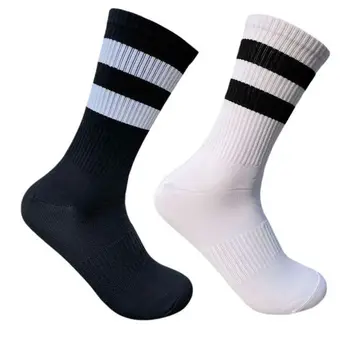 Мужские и женские носки с ветрозащитной сеткой, Колледж, Уличный Скейтбординг, Баскетбол, Носки в полоску с двумя шестами  5