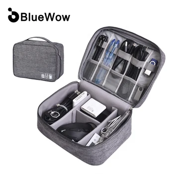 BlueWow Дорожная Портативная цифровая сумка для хранения продуктов Зарядное устройство Аккумуляторная батарея Косметичка на молнии Чехол Аксессуары  5