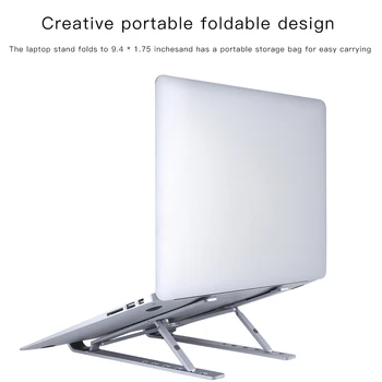Регулируемая подставка для ноутбука, складной нескользящий настольный держатель для ноутбука, Алюминиевый кронштейн для планшета  5