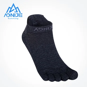 AONIJIE Носки для бега из шерсти мериноса, Мужские Шерстяные короткие носки с пятью пальцами, Спортивные Носки для занятий йогой, марафона E4822  2