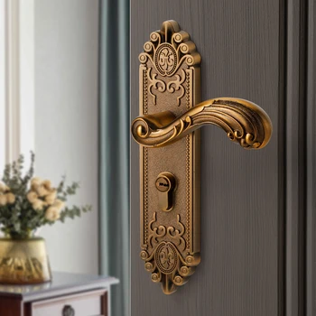Дверной замок в европейском стиле с ключом для спальни, ванной комнаты, современной деревянной двери  5