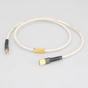 Audiocrast A26 Посеребренный Hi-Fi USB-кабель Высокого качества 6N OCC Тип A-B DAC USB-кабель для передачи данных  4