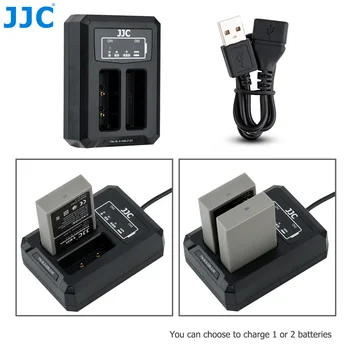 JJC USB Зарядное устройство с двумя Батареями для Olympus BLS-50, BLS-5, BLS-1, E-M10 и Mark II III, E-PL9, E-PL8, замена батареи камеры BCS-5  5