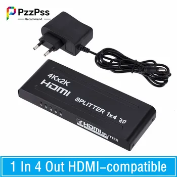 PzzPss 3D 4K 1080P 1 В 4 Выхода HDMI-совместимый усилитель-Разветвитель 5 В 1 Выхода HDMI-совместимый переключатель Для 1080P HDTV DVD PS3 Xbox  1