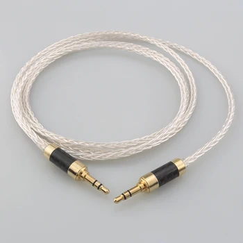8 жил 6N OCC из меди с посеребренным покрытием 3,5-3,5 мм Стерео штекерный кабель для обновления HIFI аудио aux кабель  5