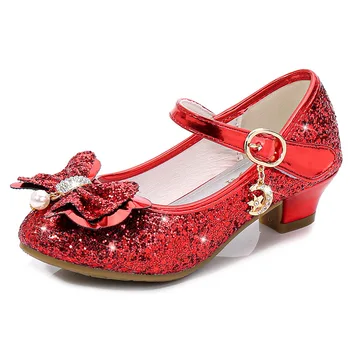 Дисней замороженные Эльза сандалии обувь для девочек Принцесса обувь для танцев для маленьких девочек нескользящие модные хрустальные туфли сандалии девушки сандалии  10