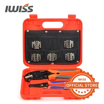 Набор инструментов IWISS для быстросменных обжимных проводов с храповым механизмом для изолированных, термоусадочных, неизолированных клемм, наконечников аккумуляторных кабелей и т. Д.  5