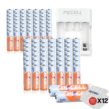 PKCELL 4-100шт 1,6 В AA NIZN Аккумуляторная Батарея NIZN Зарядное Устройство PKCELL NI-ZN 2500 МВтч 2A Размер для Игрушек  10