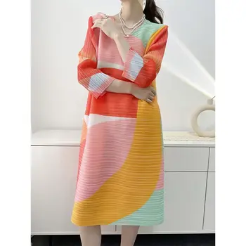 Плиссированное платье из женской летней ткани 2023, Новое Женское платье большого размера vestido largo elegante para fiesta  5