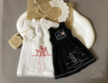 Одежда для куклы Dula платье с вышивкой Blythe ob24 ob22 Azone Licca ICY JerryB Аксессуары для куклы Bjd  4