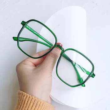 Полигональные очки Корейская версия простого зеркала в большой оправе с защитой от синего света, очки для близорукости для мужчин и женщин  10