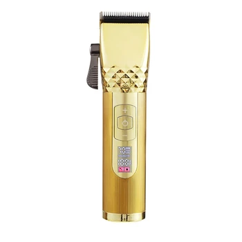 Мужской Перезаряжаемый Триммер для волос Металлический Жидкокристаллический цифровой дисплей Hairtrimmer Gold  5