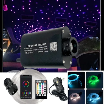 Оптоволоконный светильник 16 Вт Star ceiling kit Bluetooth APP Control Starry Car LED Kid Room RGBW COLOR 12V RF control WAPP новый ЦВЕТ  10