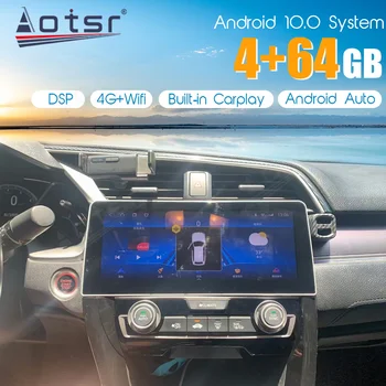 Автомобильный Радио Мультимедийный плеер для Honda Civic 2016 2017 2018-2019 Авто Стерео Видео Стерео Многофункциональный GPS навигатор Android WIFI  10